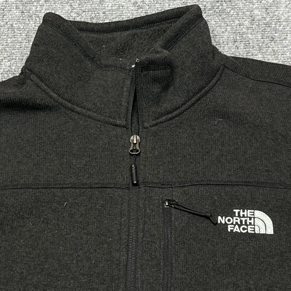 The North Face Fleece Pullover Mens Large Black 1/4 Zip Long Sleeve Shirt Hiking